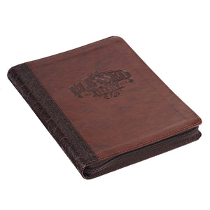 Blessed Man Brown Faux Leather Classic Journal with Zipped Closure - Jeremiah 17:7