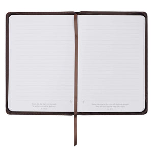 Blessed Man Brown Faux Leather Classic Journal with Zipped Closure - Jeremiah 17:7