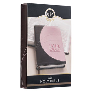 Brown and Pink Faux Leather King James Version Deluxe Gift Bible KJV052