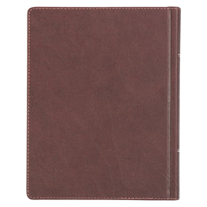 Brown and Pink Faux Leather Hardcover Note-taking Bible KJV128