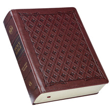 Load image into Gallery viewer, Burgundy Diamond Grid Faux Leather Hardcover Large Print KJV Note-taking Bible - KJV190
