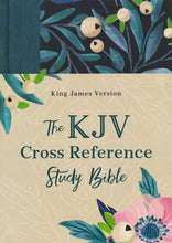 Load image into Gallery viewer, KJV Cross Reference Study Bible--cloth over hardcover, turquoise floral
