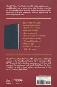 KJV Giant-Print Reference Bible--soft leather-look, charcoal