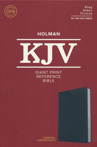 KJV Giant-Print Reference Bible--soft leather-look, charcoal