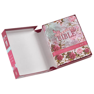 KJV Holy Bible, My Creative Bible, Silky Floral Flexcover Journaling Bible - KJV031