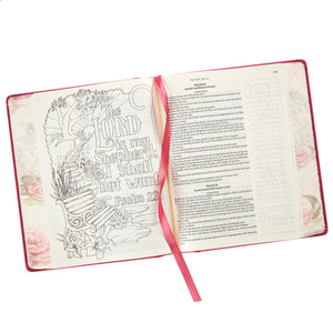 KJV Holy Bible, My Creative Bible, Pink Hardcover Faux Leather Journaling Bible - KJV030