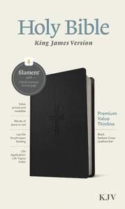KJV Premium Value Thinline Bible, Filament Enabled Edition Black Radiant Cross