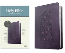 Load image into Gallery viewer, KJV Thinline Reference Bible, Filament Enabled Edition LeatherLike, Floral Frame Purple
