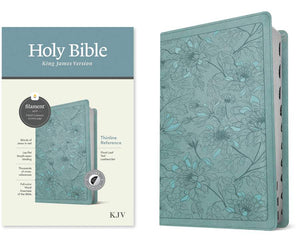 KJV Thinline Reference Bible, Filament Enabled Edition LeatherLike, Indexed, Floral Leaf Teal