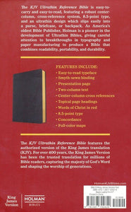 KJV Ultrathin Reference Bible--soft leather-look, black