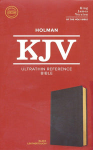 KJV Ultrathin Reference Bible--soft leather-look, black