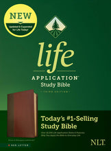 Load image into Gallery viewer, NLT Life Application Study Bible, Third Edition - LeatherLike, Brown/Mahogany, Red Letter
