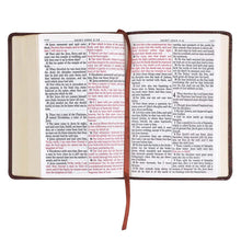 Load image into Gallery viewer, Medium Brown Faux Leather Large Print Compact King James Version Bible - KJV132
