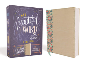 NIV Beautiful Word Bible, Updated Edition: Soft Leather over Hardcover, Gold/Floral