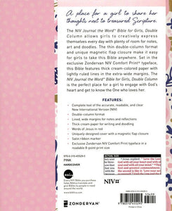 NIV Journal the Word Double-Column Bible for Girls--hardcover, pink with magnetic