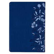 Load image into Gallery viewer, Navy Blue Faux Leather Spiritual Growth Bible
