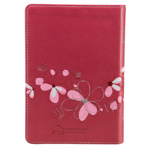 Pink Faux Leather Compact King James Version Bible - KJV009