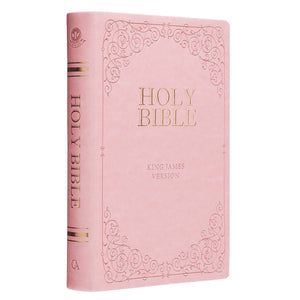 Pink Faux Leather Giant Print Full-size King James Version Bible with Thumb-index - KJV149