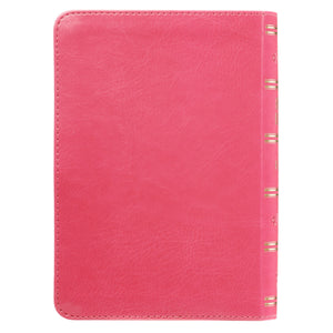 Pink Faux Leather Large Print Compact King James Version Bible - KJV071