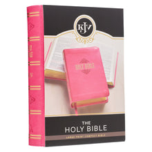 Load image into Gallery viewer, Pink Faux Leather Large Print Compact King James Version Bible - KJV071
