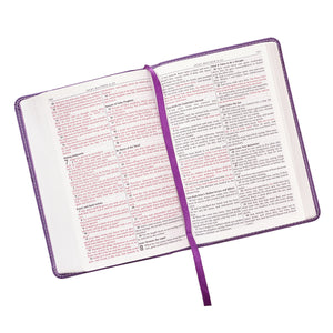 Purple Faux Leather Compact King James Version Bible - KJV004