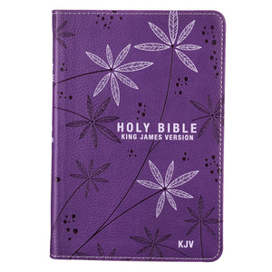 Purple Faux Leather Compact King James Version Bible - KJV004