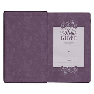 Purple Faux Leather Giant Print King James Version Bible with Thumb Index - KJV140