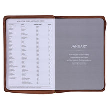 Load image into Gallery viewer, Refuge and Strength Brown Faux Leather Zippered Executive Planner - 2022
