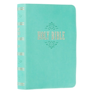 Robin’s-egg Blue Faux Leather Large Print Compact King James Version Bible - KJV070