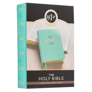 Robin’s-egg Blue Faux Leather Large Print Compact King James Version Bible - KJV070