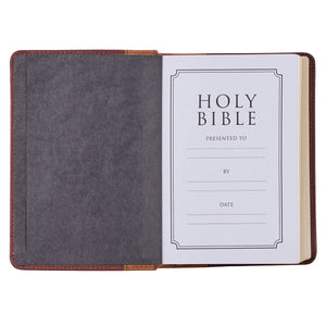 Saddle Tan and Butterscotch Large Print Compact KJV Bible - KJV155