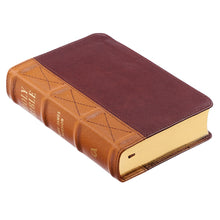 Load image into Gallery viewer, Saddle Tan and Butterscotch Large Print Compact KJV Bible - KJV155
