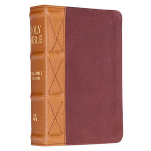 Saddle Tan and Butterscotch Large Print Compact KJV Bible - KJV155