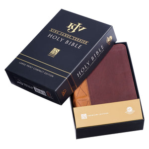 Saddle Tan and Butterscotch Large Print Compact KJV Bible - KJV155