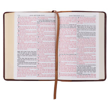 Load image into Gallery viewer, Saddle Tan and Butterscotch Large Print Compact KJV Bible - KJV155
