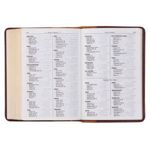 Saddle Tan and Butterscotch Large Print Compact KJV Bible - KJV155