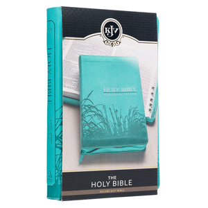 Turquoise Faux Leather Zippered KJV Deluxe Gift Bible with Thumb Index - KJV023