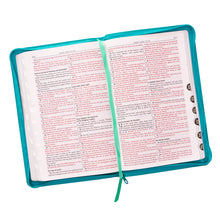 Load image into Gallery viewer, Turquoise Faux Leather Zippered KJV Deluxe Gift Bible with Thumb Index - KJV023
