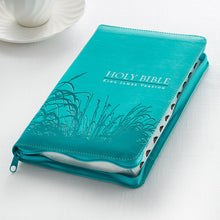 Load image into Gallery viewer, Turquoise Faux Leather Zippered KJV Deluxe Gift Bible with Thumb Index - KJV023
