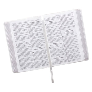 White Faux Leather Compact King James Version Bible - KJV006