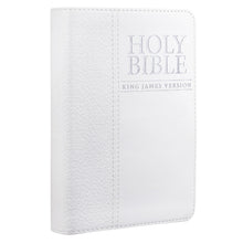 Load image into Gallery viewer, White Faux Leather Compact King James Version Bible - KJV006
