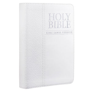 White Faux Leather Compact King James Version Bible - KJV006