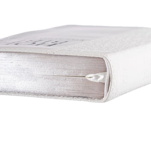 White Faux Leather Compact King James Version Bible - KJV006