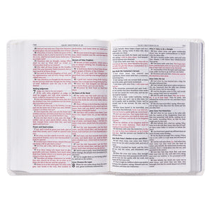 White Faux Leather Compact King James Version Bible - KJV006