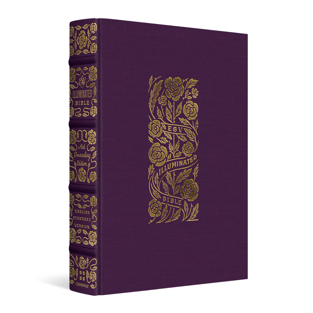 ESV Illuminated Bible, Art Journaling Edition Cloth over Board, Eggplant