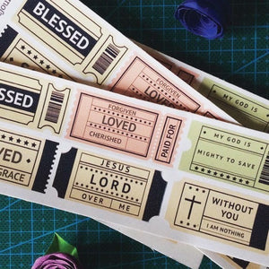 Salvation Ticket Vintage Faith Planner Journaling Stickers