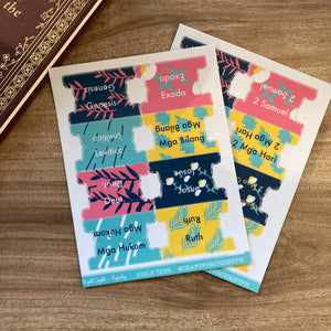 Tagalog Bible Tabs - Craft for Christ - Bright Lights - Pealable sticker for Journaling Medium and Small Bibles