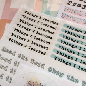 Prayer journal war binder sticker kit