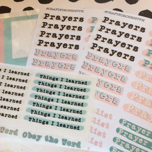Prayer journal war binder sticker kit