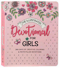 Load image into Gallery viewer, The Illustrated Devotional For Girls 366 Days of Creative Coloring &amp; Faith Filled Devotions for Girls ages 8-12
